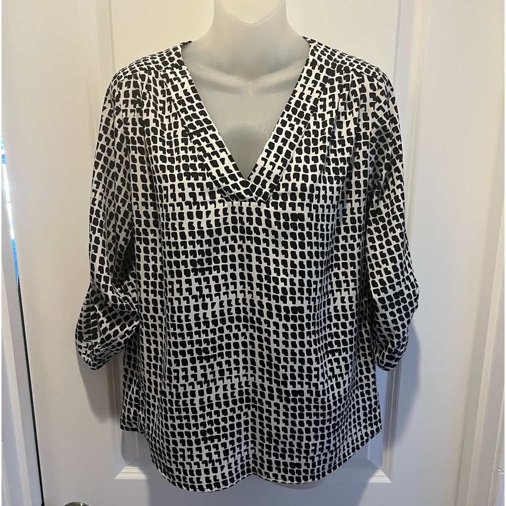 Elegant Black & White Blouse